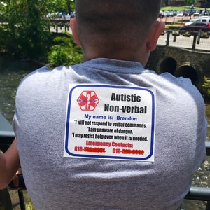 Autism Non-verbal Fabric Safety Patches - Personalize Yourself - Re-usable - Soft Polyester Fabric