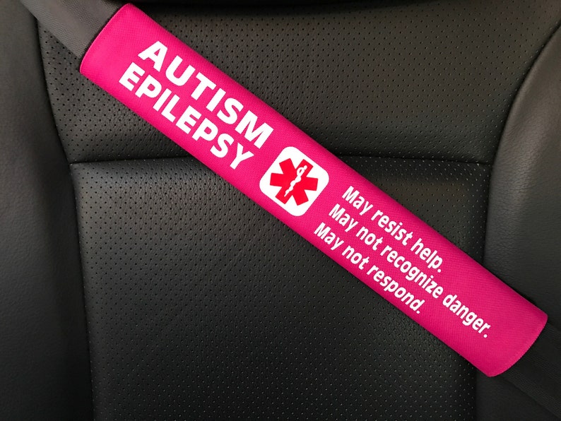 Autism Epilepsy Seatbelt Cover Medical Alert Seatbelt Cover Special Needs Seatbelt Cover image 3