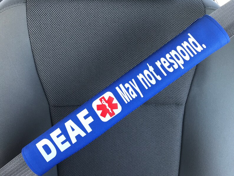 Deaf May Not Respond Medical Alert Seat belt Cover image 5