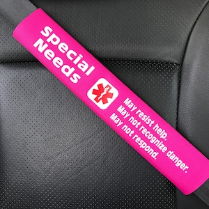 Special Needs - Seatbelt Cover - Medical Alert Seatbelt Cover - Special Needs Seatbelt Cover