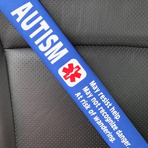 Autismo - Copertura cintura di sicurezza con avviso medico - Copertura cintura di sicurezza per esigenze speciali
