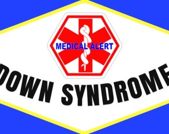 Down Syndrome Stick 'N Go Medical Alert Fabric Stickers