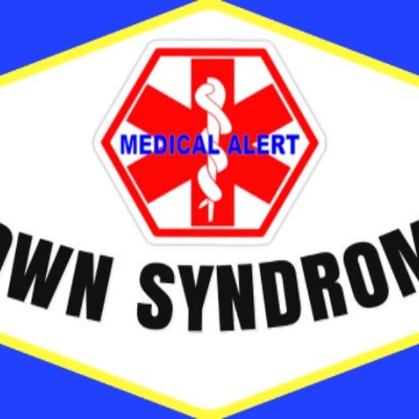 Down Syndrome Stick 'N Go Medical Alert Fabric Stickers