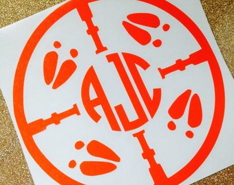 Scope and Deer Track Monogram // Monogram Decal // Car Monogram Decal // Wall Decal // Monogram Sticker // Southern Girl Monogram