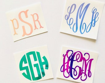 Holographic Monogram Decal Sticker | Opal Vinyl | Car Monogram Yeti Monogram Decal Cell Phone Monogram Laptop Monogram