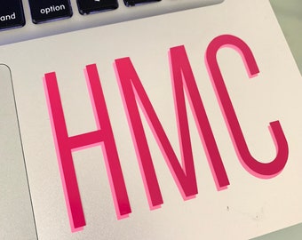 Double Layer Vinyl Monogram Decal: Car, Laptop, Tumbler Sticker - Waterproof and Permanent Vinyl