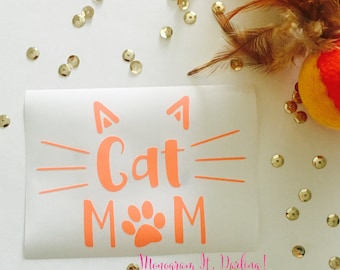 Cat Mom Decal | Cat Decal Sticker | Laptop Decal | Pet Decal | I love my cat | Cat sticker | Car Decal