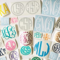 Two Letter Monogram Sticker, Couples Monogram, Custom Double Initials ...