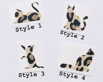 Cheetah Cat Decal Sticker | Laptop Decal Sticker | Car Decal Sticker | Cheetah Print Cat Sticker