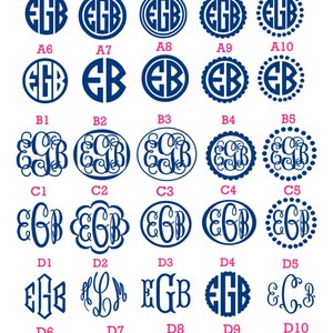 Vinyl Monogram Decal Sticker Many sizes, colors, and styles Car Monogram Yeti Monogram Decal Cell Phone Monogram Laptop Monogram image 2