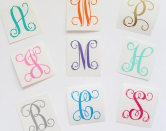 Single Letter Monogram Decal | Many styles and colors available! one letter decal, single letter monogram, monogram for car, laptop, phone