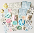 Vinyl Monogram Decal: Car, Laptop, Tumbler, Pouch Sticker; Regular, Glitter, Opal, Fluorescent vinyl - Permanent and Waterproof