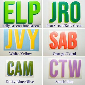 2 Letter Double Layer Vinyl Monogram Decal Sticker - Thick Letters ...