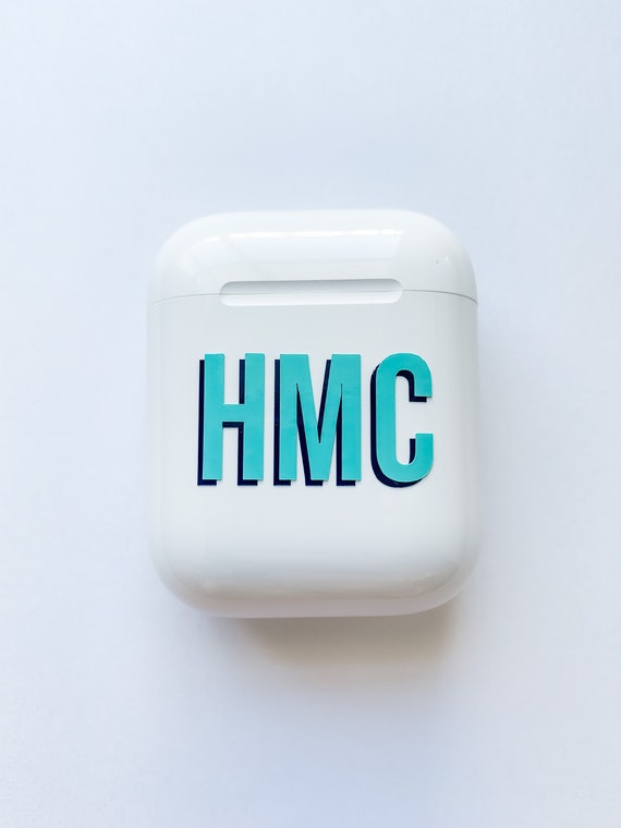 Monogram AirPods Case Decal: Double Layer Vinyl Decal, Thick Font