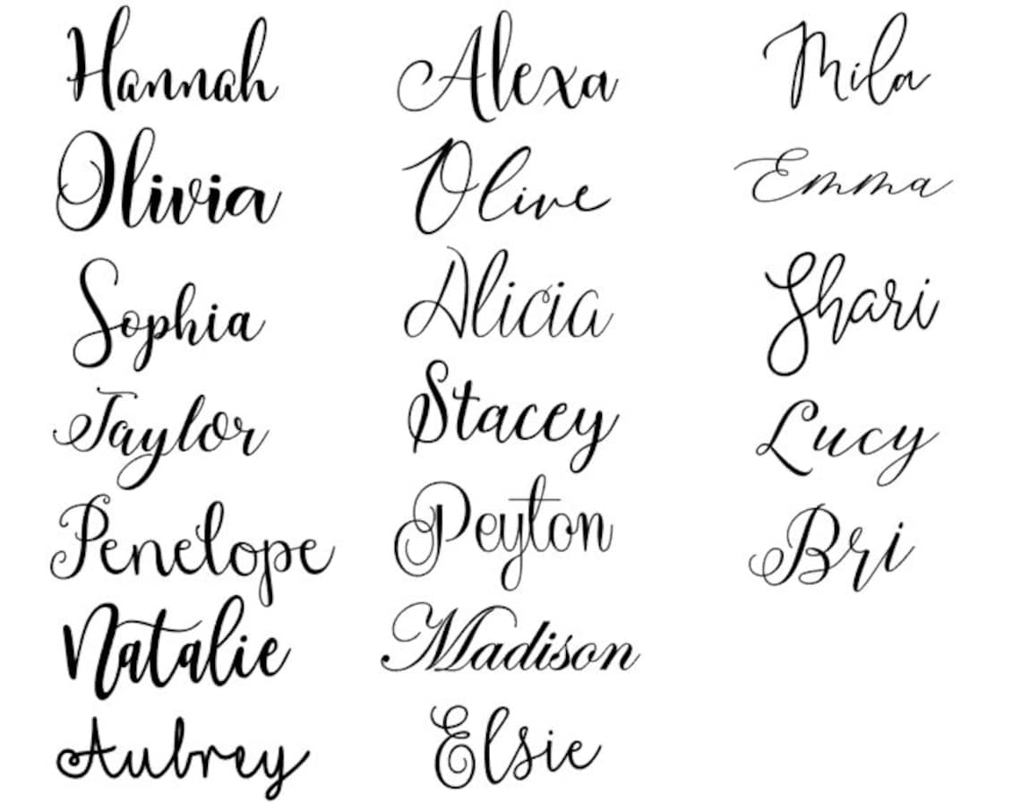 Calligraphy & Cursive Name Decal Many options sizes Name | Etsy