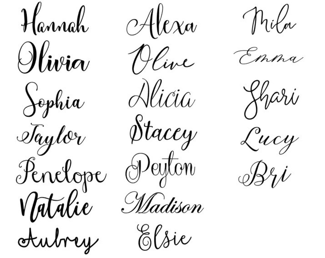 Calligraphy & Cursive Name Decal Many options sizes Name | Etsy