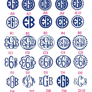 Vinyl Monogram Decal: Car, Laptop, Yeti Tumbler Sticker - Waterproof and Permanent Vinyl image 2