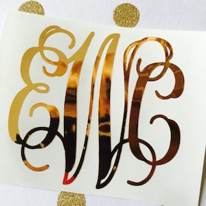 Monograma de lámina dorada: computadora, iPhone, automóvil, computadora portátil, iPad