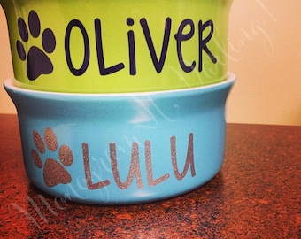 Personalized Dog Bowl Decal // Personalized Cat Bowl Decal // Dog Name Decal // Cat Name Decal // Dog Bowl Decal // Cat Bowl Decal