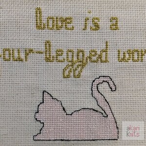 Love is a Four Legged Word - Cross Stitch Pattern Instant Download