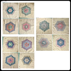 Antique quilt grandmothers flower garden - Etsy 日本
