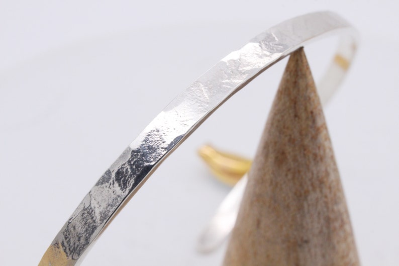 Handmade In The UK Silver Cuff Bracelet Abstract Pattern