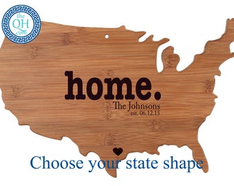Personalized Michigan State Shaped Cutting Board by Left Coast Original