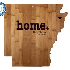 Arkansas Personalized Cutting Board | Home Sweet Home | Custom Housewarming or Unique Wedding Gift