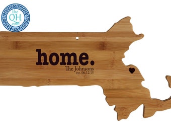 Massachusetts Personalized Cutting Board | Home | Custom Housewarming or Unique Wedding Gift