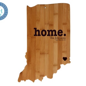 Indiana Personalized Cutting Board | Home | Custom Housewarming or Unique Wedding Gift