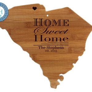 South Carolina Personalized Cutting Board | Home Sweet Home Custom Housewarming or Unique Wedding Gift