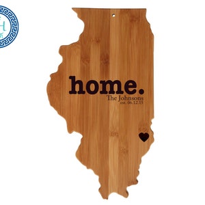 Illinois Personalized Cutting Board | Home | Custom Housewarming or Unique Wedding Gift