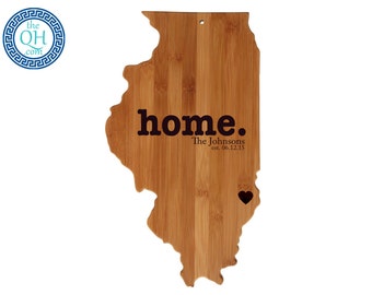 Illinois Personalized Cutting Board | Home | Custom Housewarming or Unique Wedding Gift