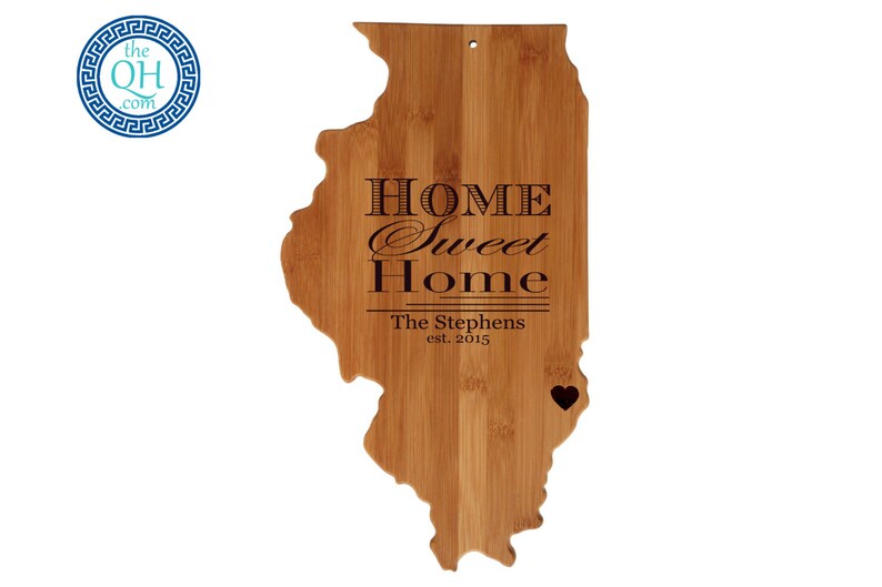 Illinois State Shaped Cutting Board Personalized Wedding Moving New Home House Housewarming Host Hostess Gift Graduation University image 3