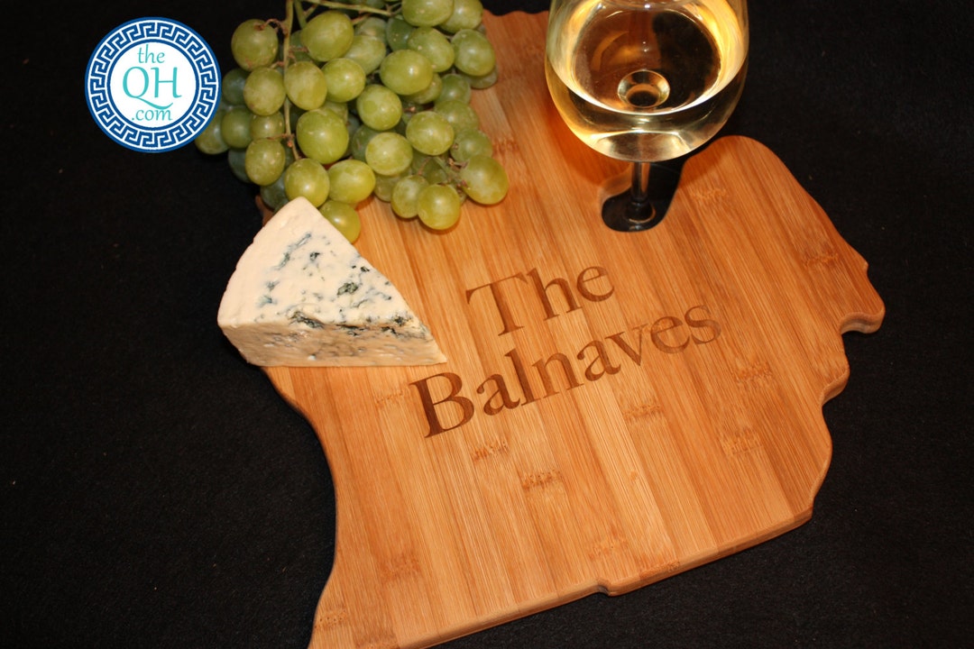 Michigan State Shaped Cutting Board Personalized Wedding Housewarming New Home Moving Hostess Closing Unique Gift - Name Only