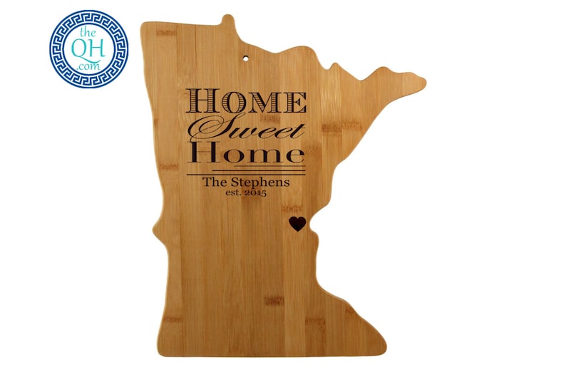 Minnesota Personalized Cutting Board Custom Housewarming or Unique Wedding Gift Home Sweet Home