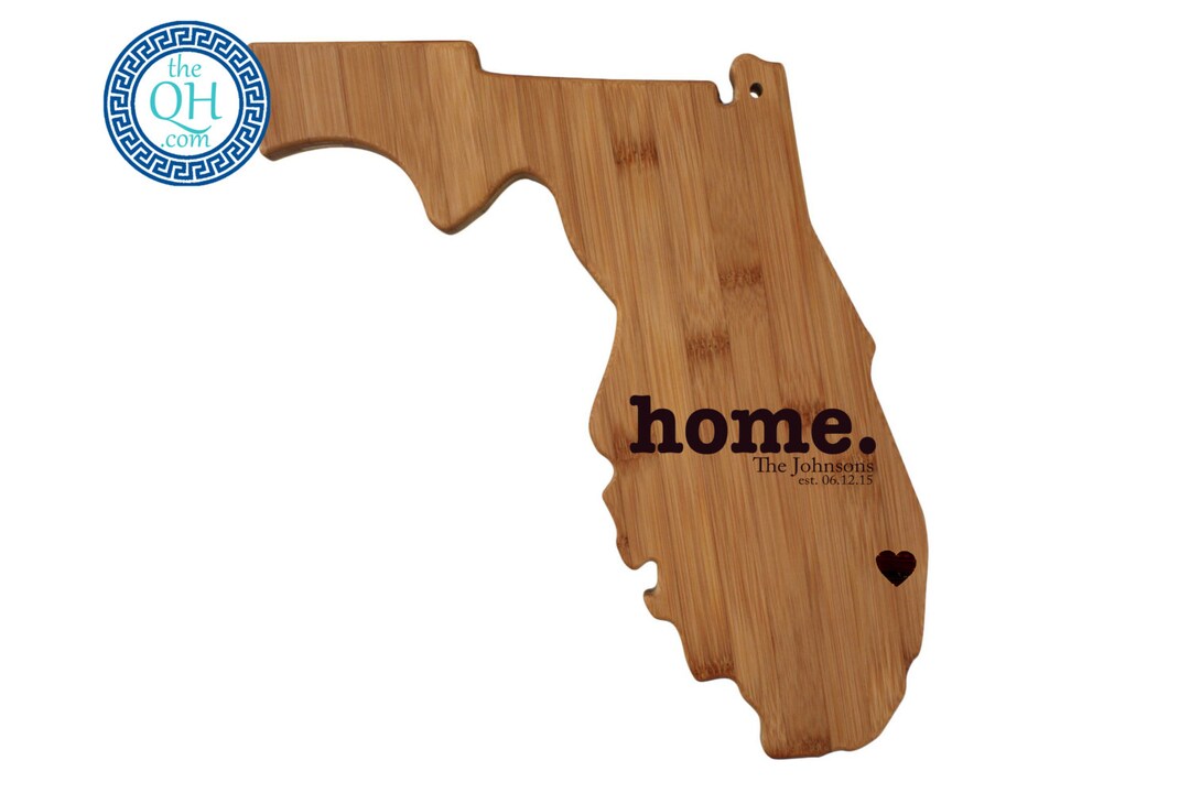 Florida Personalized Cutting Board Home Custom Housewarming or Unique