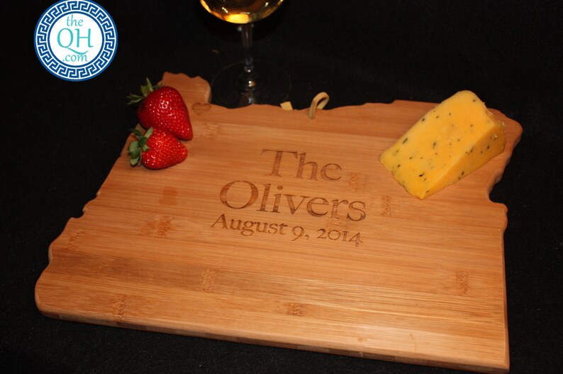 Oregon State Shaped Cutting Board Personalized Wedding Moving Etsy