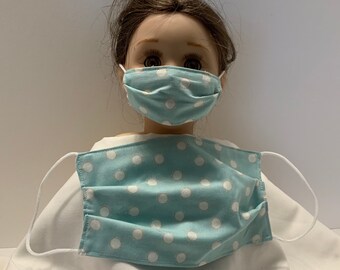 M12- child’s face mask and matching mask for an 18” doll both using 100% cotton