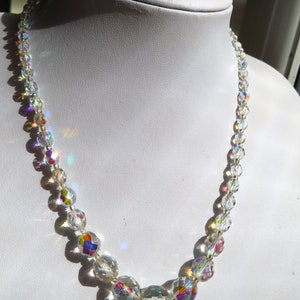 1950's Aurora Borealis single strand bead necklace