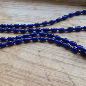 Art Deco Blue  Glass Flapper Necklace