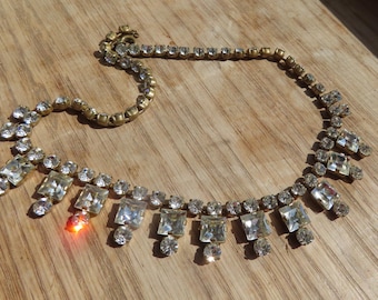 Vintage druppelketting met strassteentjes uit de jaren 50 - Elegant