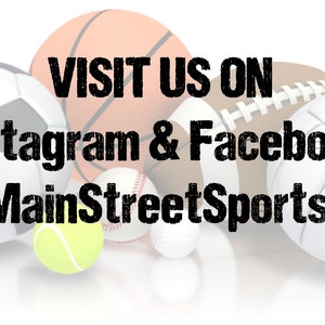 Puede incluir: Imagen con varios balones deportivos: f&uacute;tbol, baloncesto, f&uacute;tbol americano, voleibol, b&eacute;isbol, pelota de golf y tenis. Texto: "VIS&Iacute;TANOS EN Instagram & Facebook @MainStreetSportsNJ."