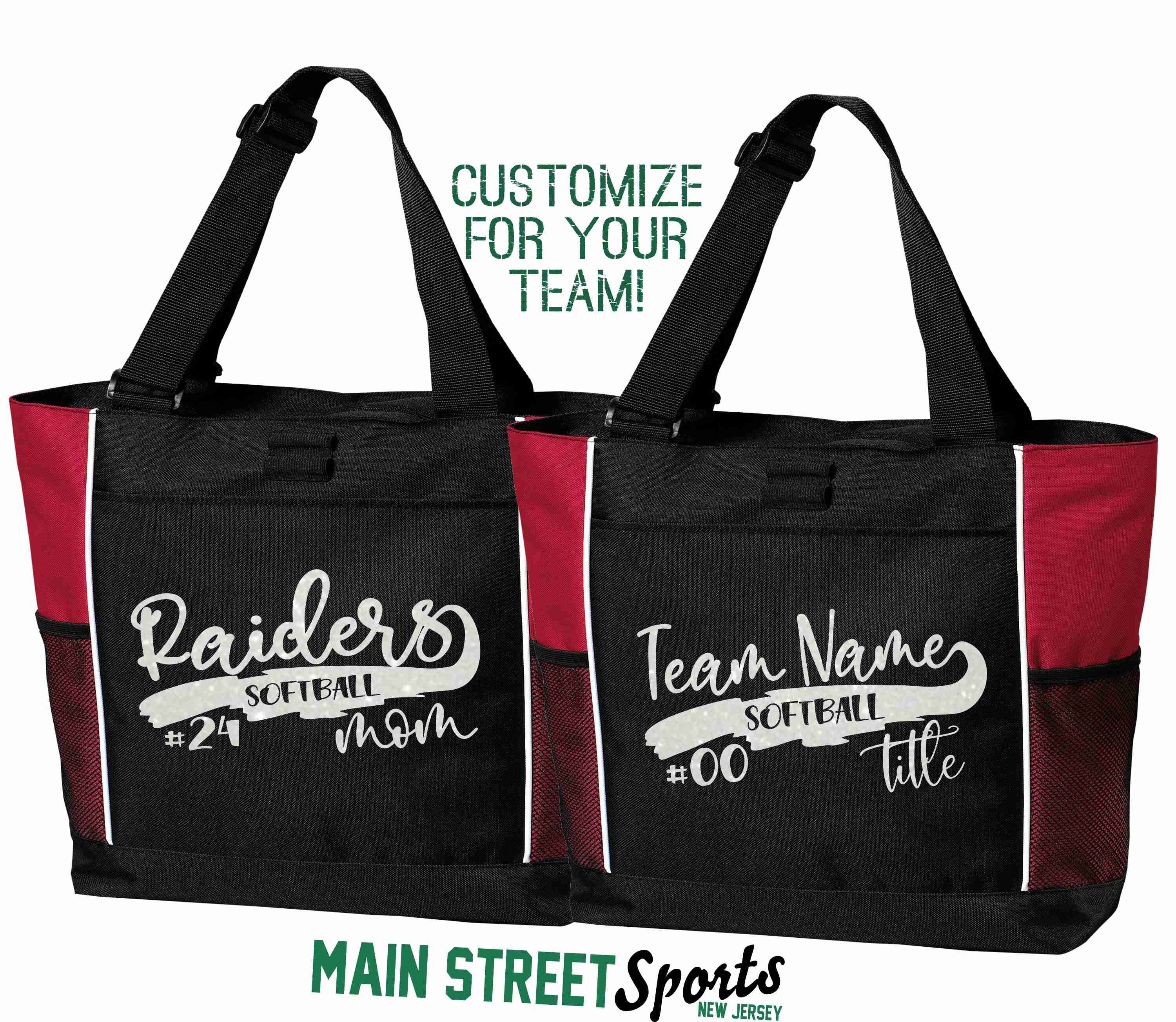 softball mom tote bags