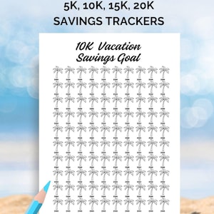 Vacation Savings Tracker, Trip Savings Tracker, Vacation Fund Savings, Vacation Savings, Vacation Savings Printable, Travel Savings Tracker