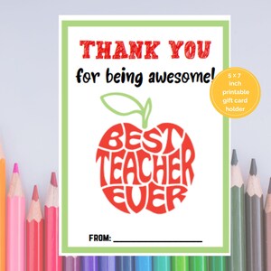 Lehrer Geschenkkartenhalter, Lehreranerkennungsgeschenk, Lehreranerkennungswoche, Dankeskarte für Lehrer, Lehrergeschenkkarte