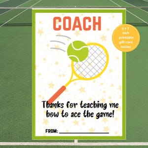 Porte-carte cadeau entraîneur de tennis, carte cadeau instructeur de tennis, carte de remerciement entraîneur de tennis, cadeau pour entraîneur de tennis, cadeau instructeur de tennis