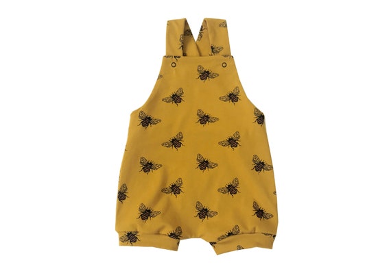- Bee Handmade, Romper Dungarees, Unisex, Toddler Mustard Bee Birthday Spring Shorts, Summer Baby Overalls, Gender Outfit, Short Etsy Neutral,
