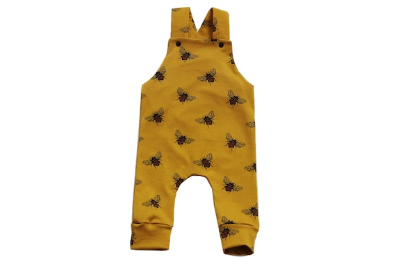 mustard dungarees baby