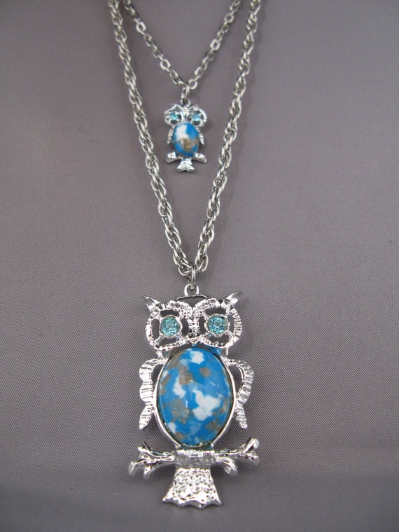 Turquoise outlet owl necklace